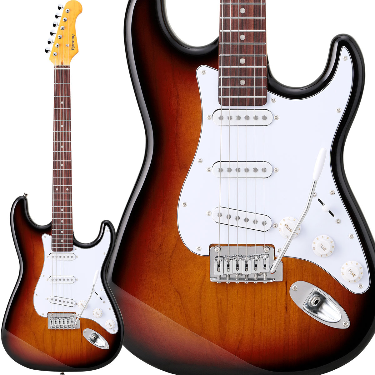 HISTORY HST-Performance 3Tone Sunburst ストラトタイプ 3年保証