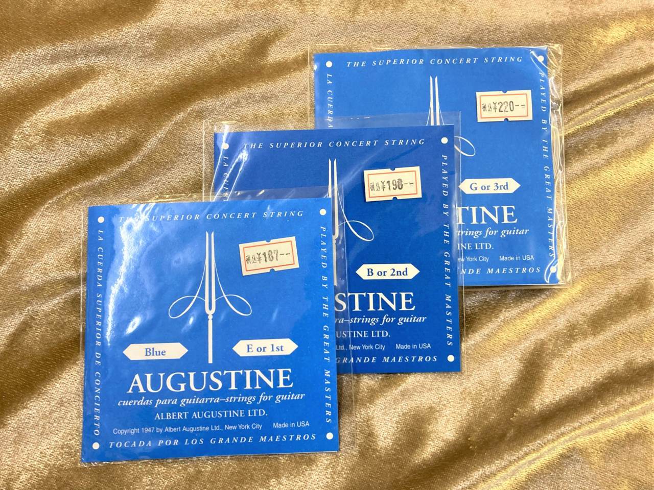 AUGUSTINE Classic Guitar String 1st,2nd,3rd BLUE 1,2,3弦×各1本 ...