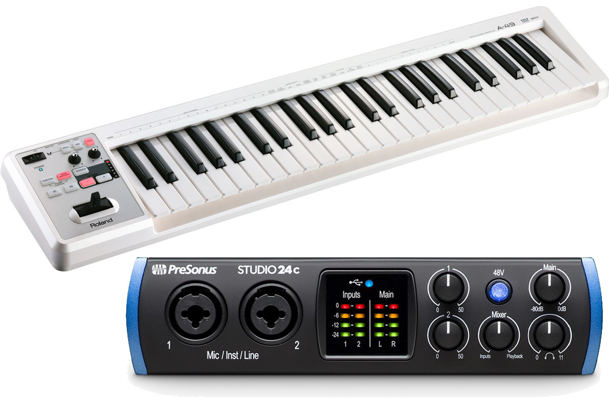 PreSonus Studio 24c [49鍵盤 MIDIキーボード A-49 WH セット！] USB