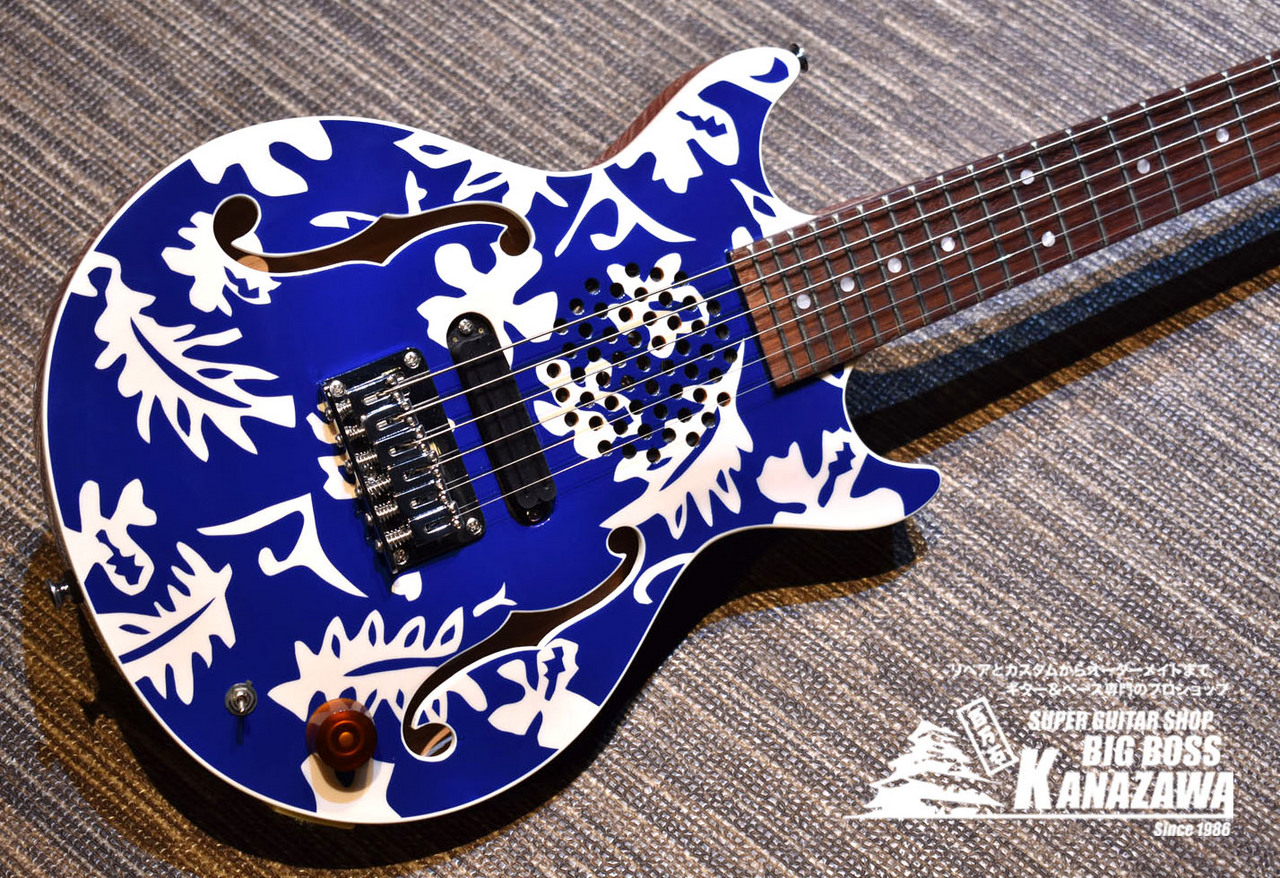 Woodstics Guitars WS-MINI ALOHA BLUE&WHITE ALOHA【トラベルギターに