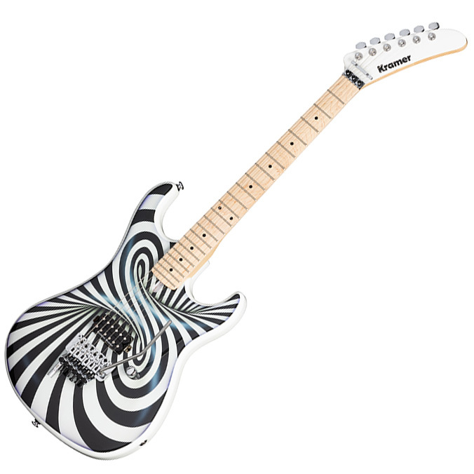 KRAMER The 84 3D Black White Swirl エレキギター セイモアダンカンPU