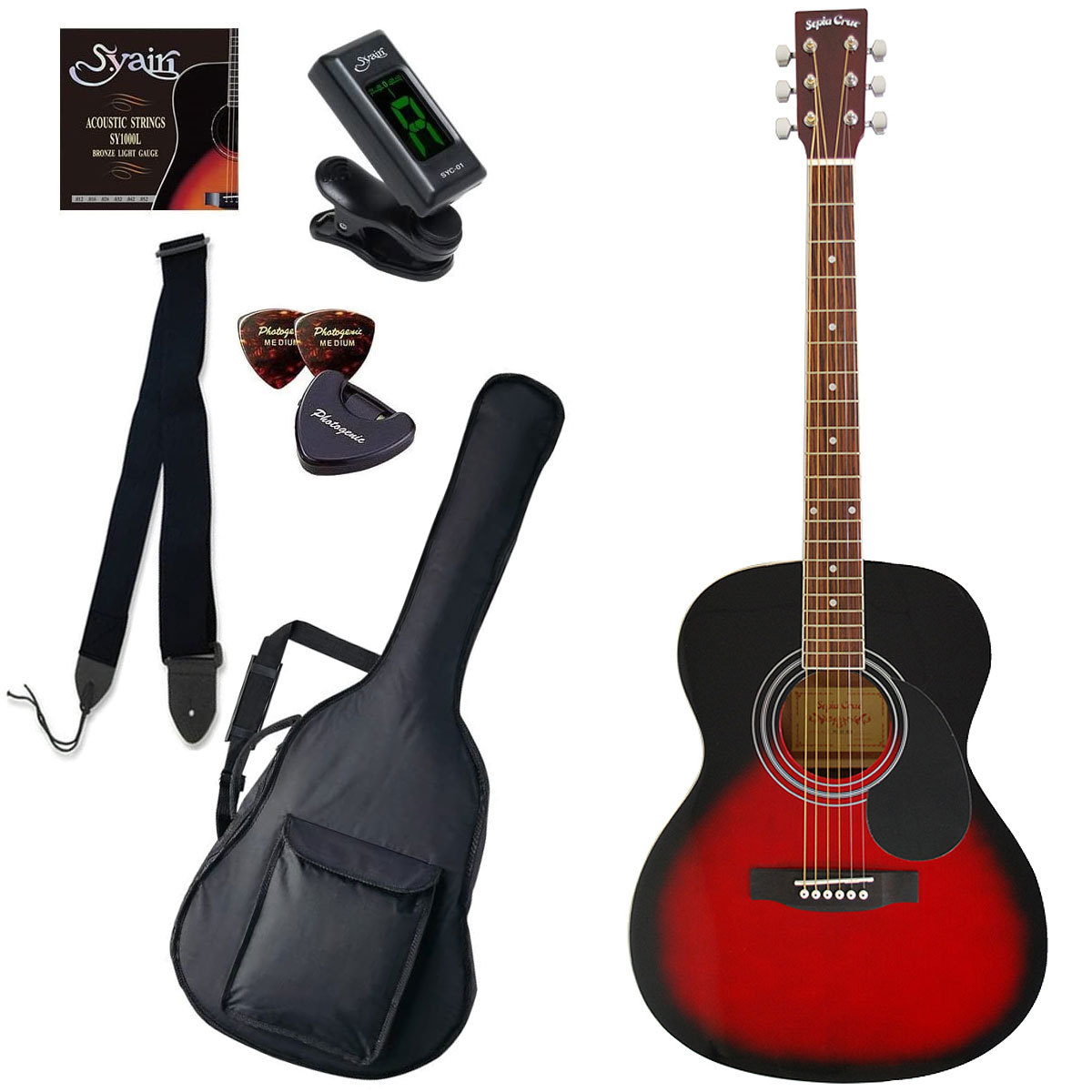 Sepia Crue FG10/RDS（Red Sunburst）フォークギター アコギ FG-10  (+2308111852005)(タイムセール：28日12時まで)（新品）【楽器検索デジマート】