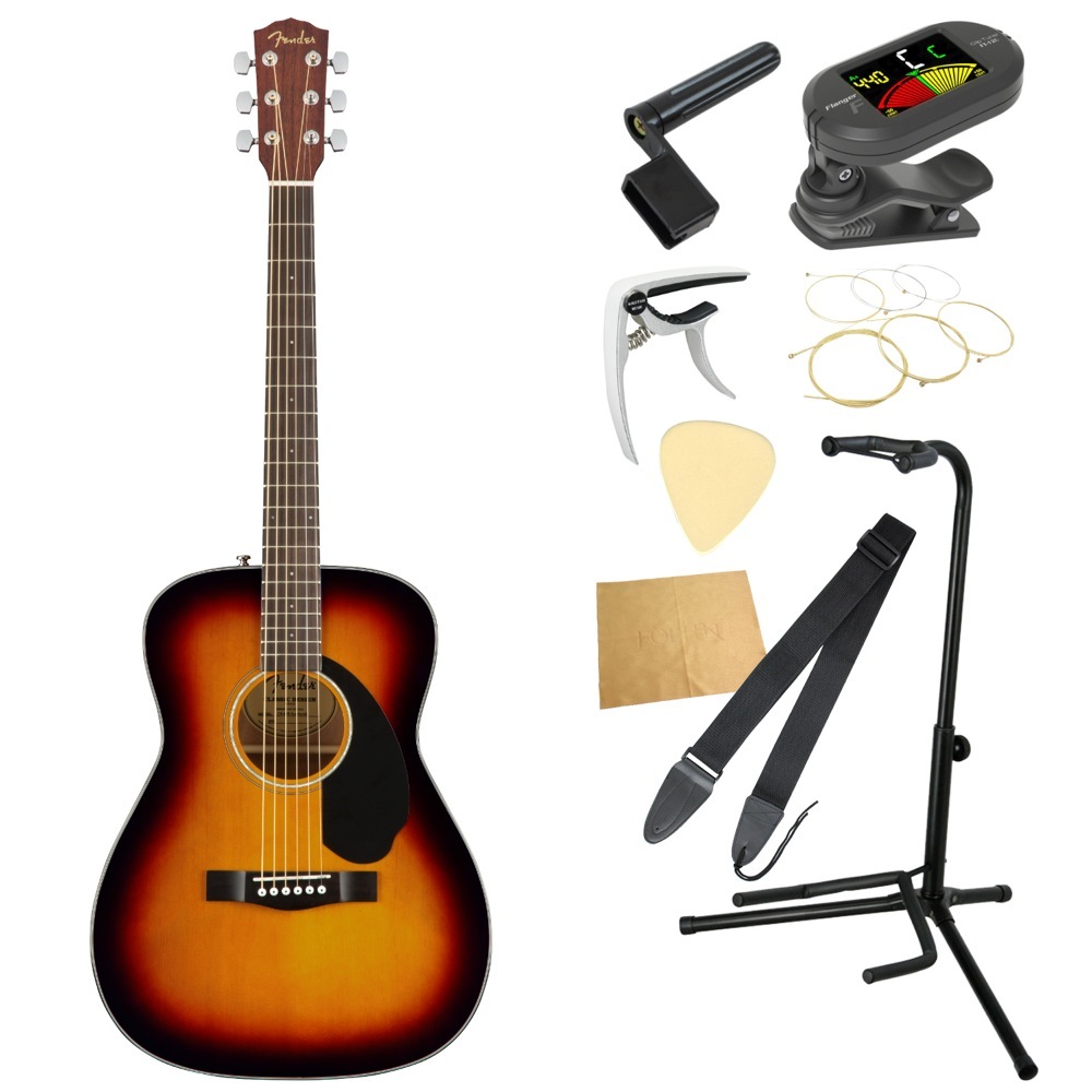 入門9点セット　3-Color　フェンダー　Concert　WN　アコースティックギター　Fender　0-　CC-60S　Sunburst