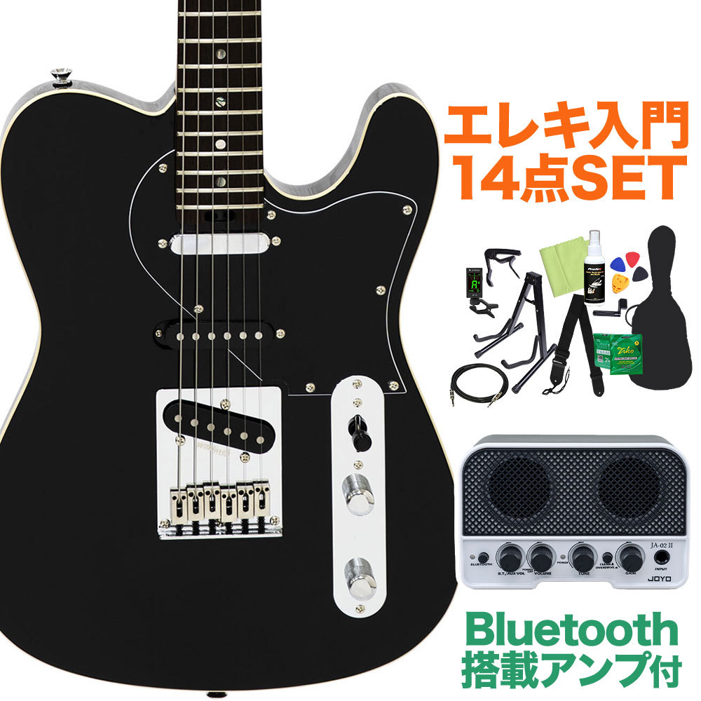 Aria Pro II 615-BLACK エレキギター初心者14点セット 【Bluetooth搭載