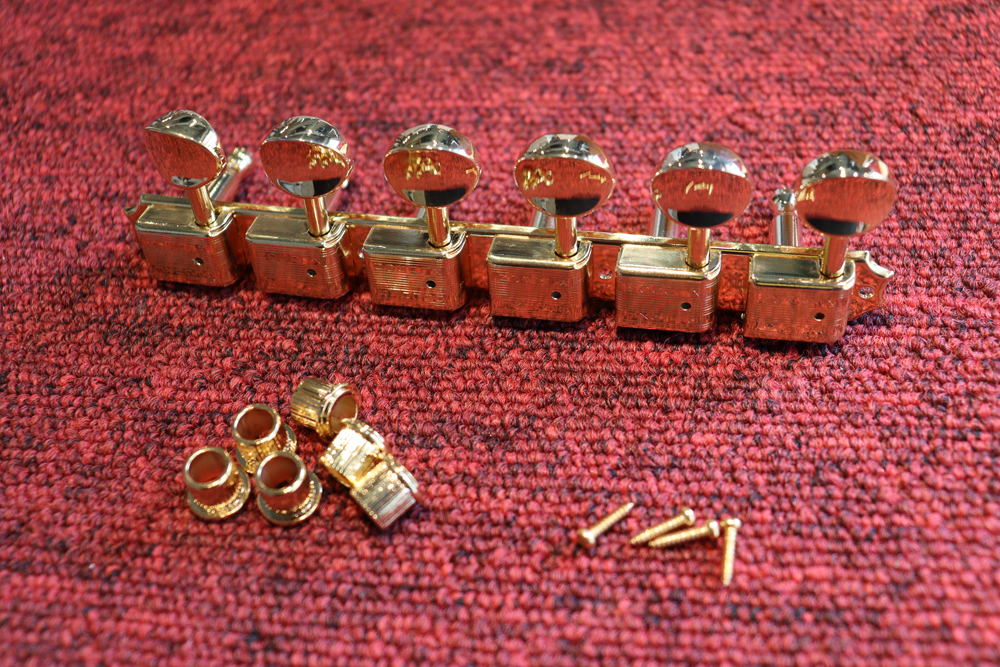 Kluson 6 On A Plate Left Hand Deluxe Series Tuning Machines / GOLD