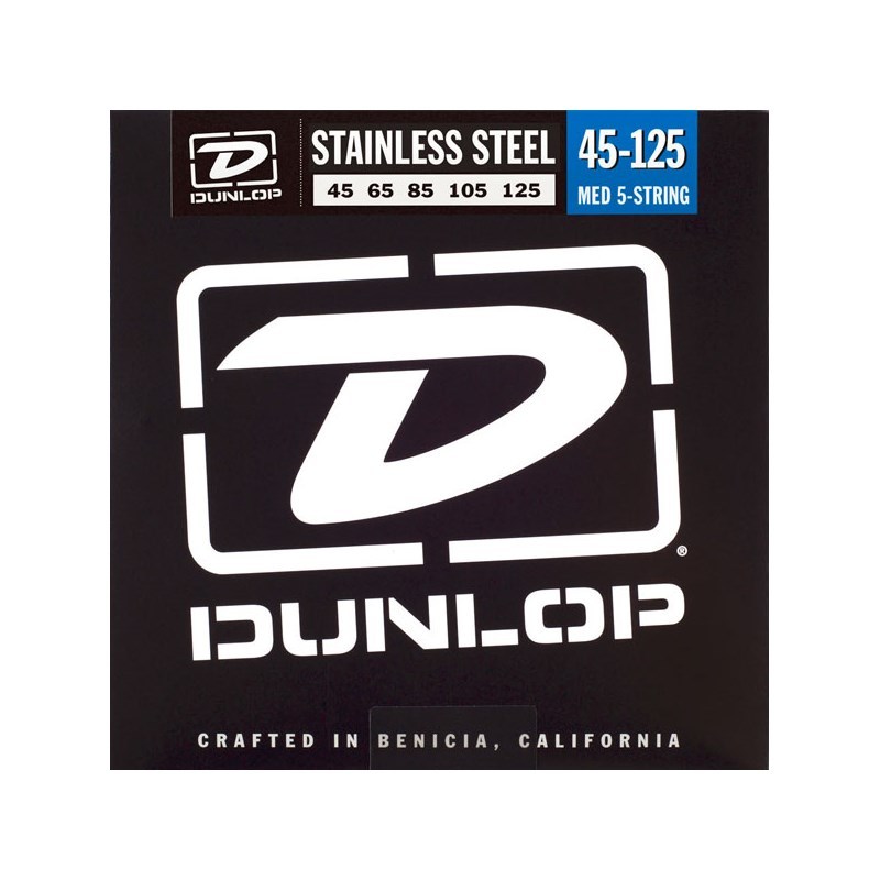 Jim Dunlop Stainless Steel Electric Bass Strings 5st. DBS45125  [MEDIUM/45-125]（新品）【楽器検索デジマート】