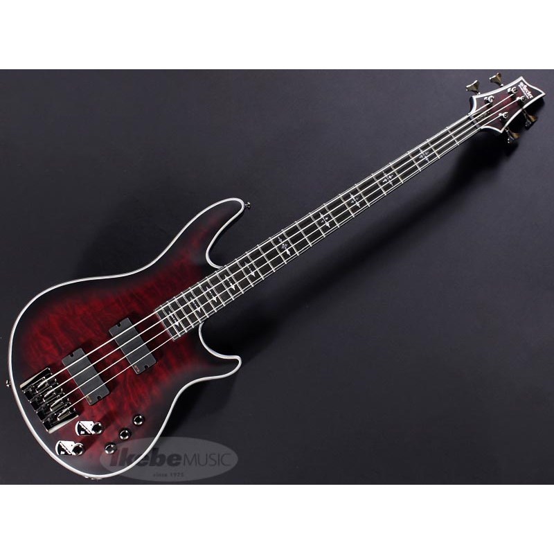 Schecter Hellraiser Extreme-4 4-String Bass Guitar Crimson Red Burst Satin 