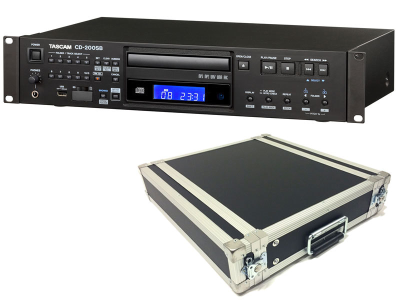 Tascam CD-200SB と 国産2Uラックケースセット ◇ SDカード/ USBメモリ ...