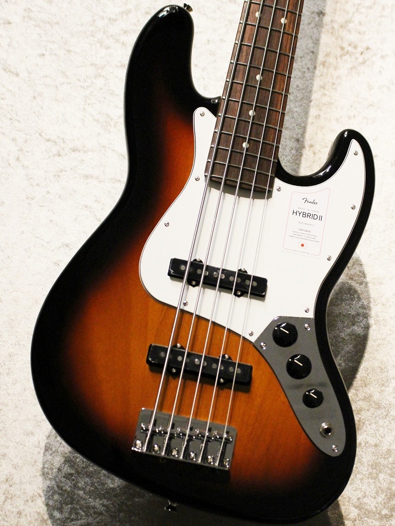 Fender Made in Japan Hybrid II Jazz Bass V -3 Color Sunburst