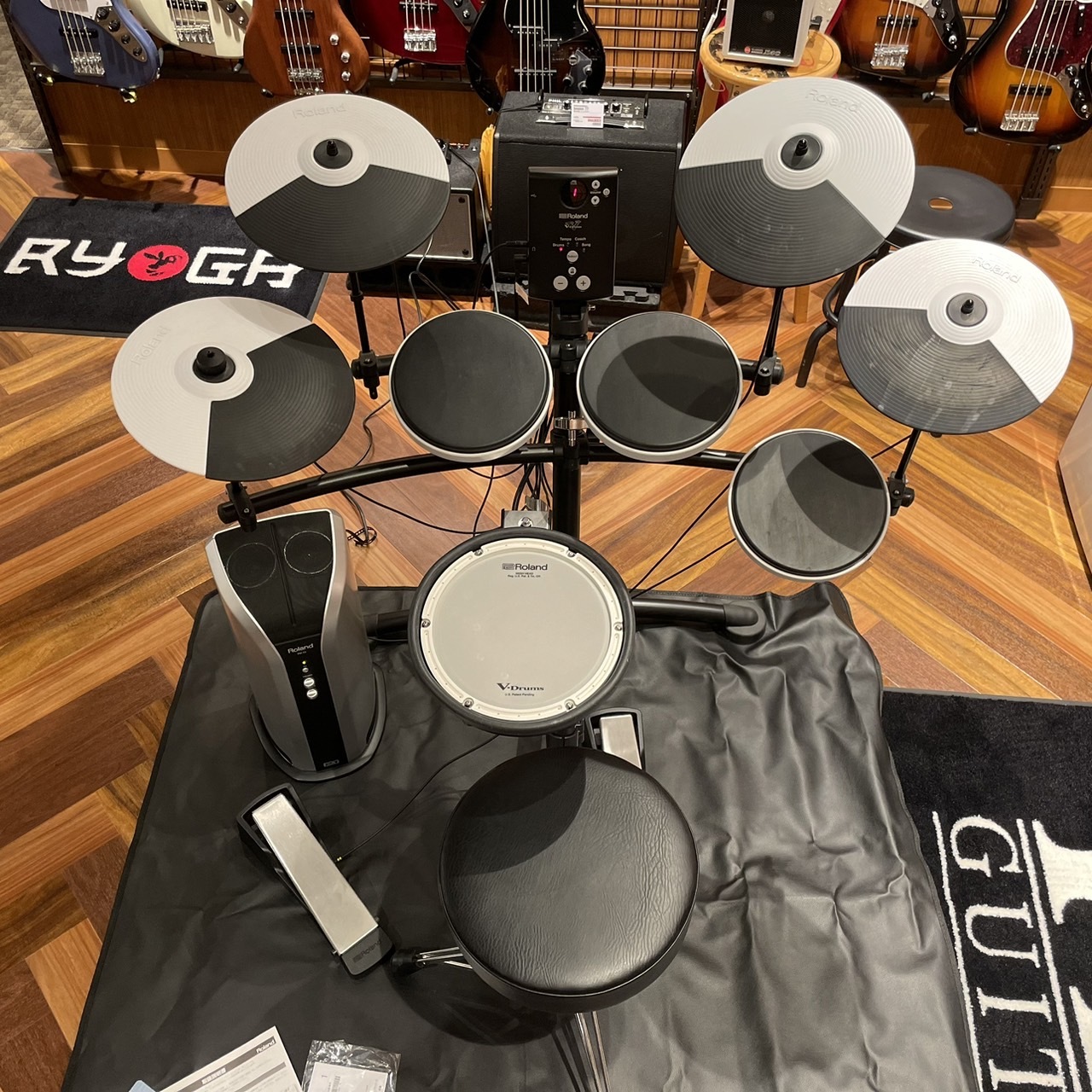 Roland TD-1KV 純正アンプPM-03/椅子/Rolandマット付属セット【電子