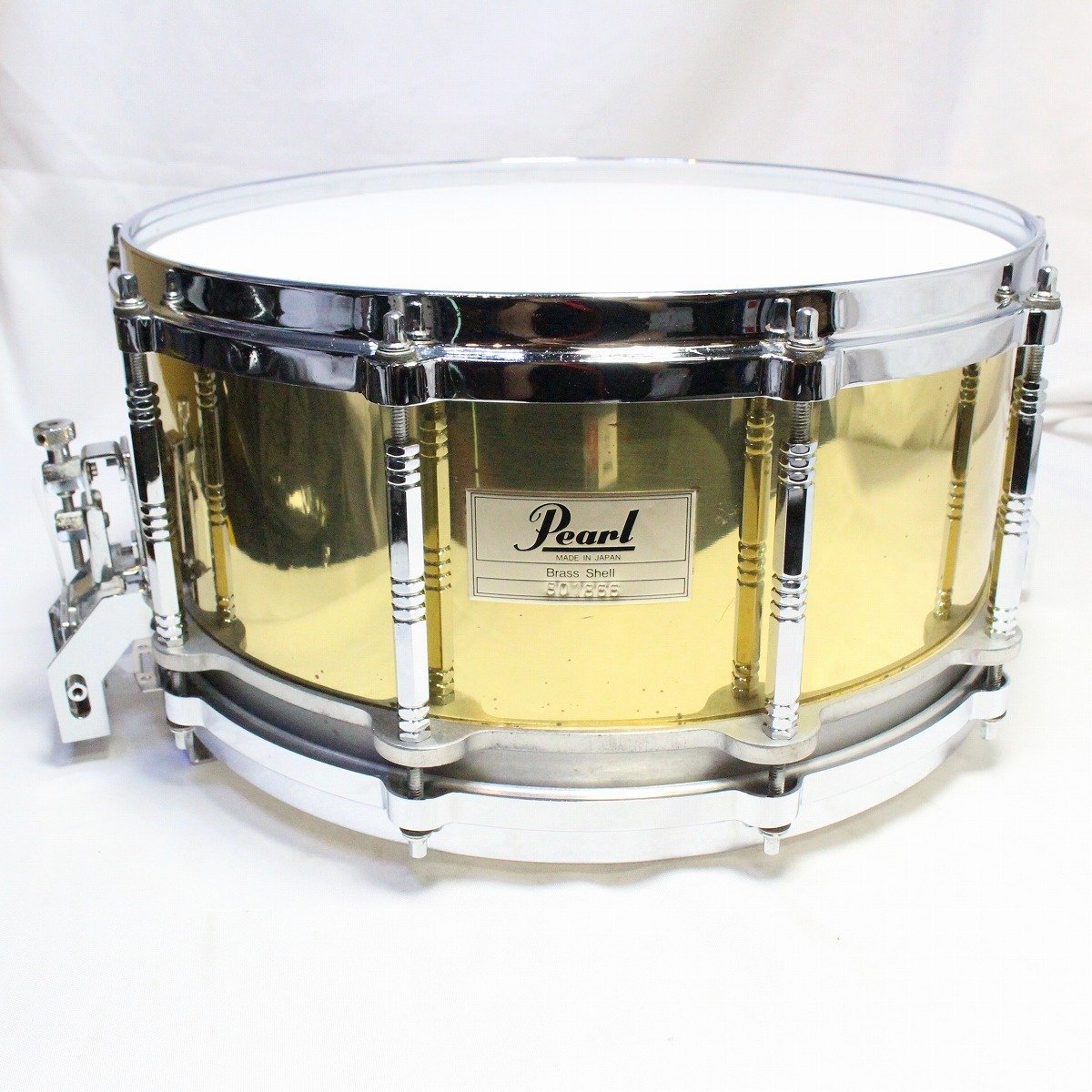 PEARL 6.5X14 BRASS SHELL SNARE DRUM SUPER GRIPPER SYSTEM B-714DX