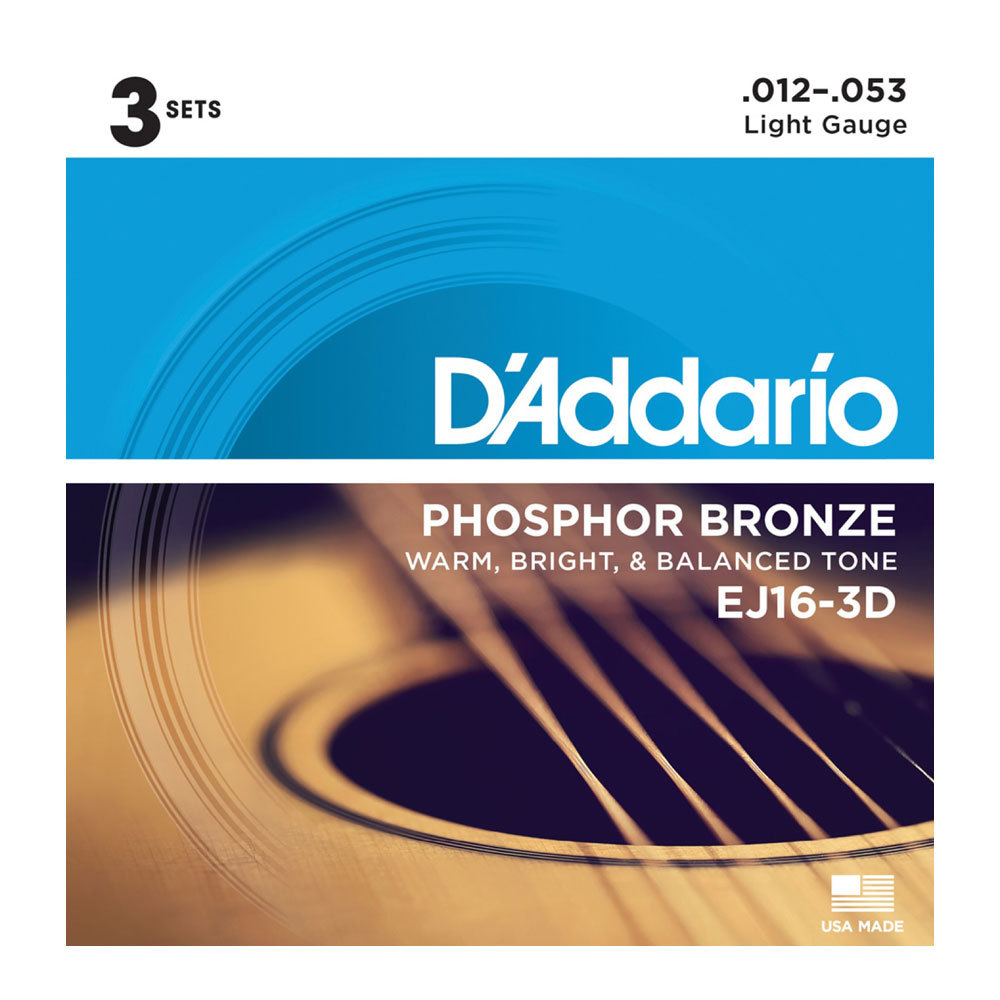 D'Addario ダダリオ EJ16-3D アコースティックギター弦 3セットパック