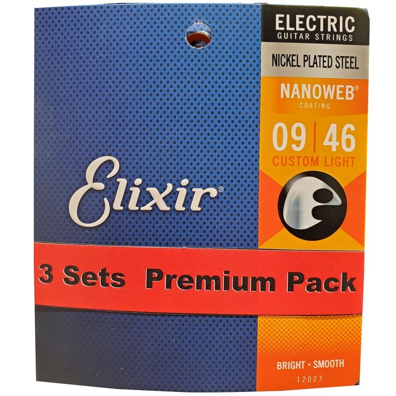 Elixir NANOWEB Electric Guitar Strings [エレキギター弦](#12027/CUSTOM Light)  ×3Set【国内正規品】（新品）【楽器検索デジマート】