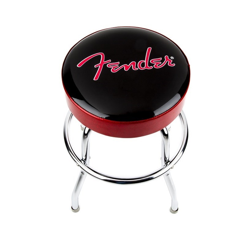 Fender Fender Red Sparkle Logo Barstool， Black and Red Sparkle 24