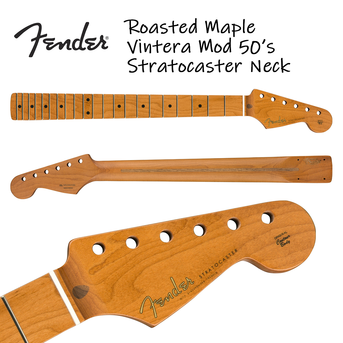 Fender Roasted Maple Vintera Mod 50s Stratocaster Neck 21 Medium