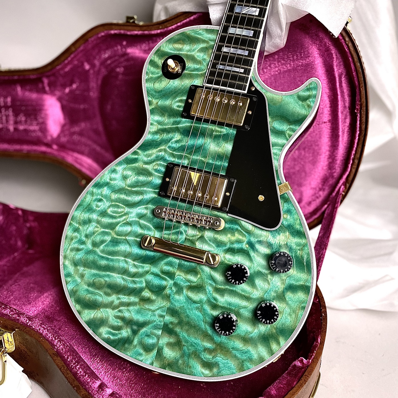 gibson les paul custom quilt electric guitar