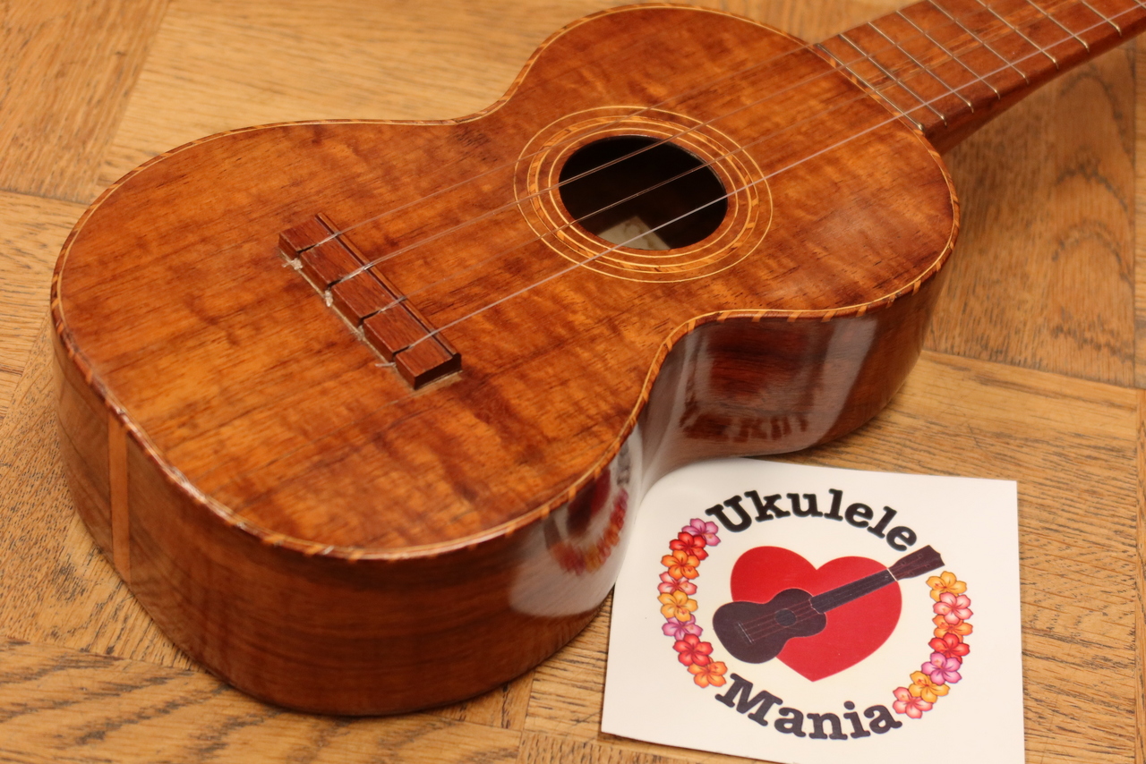 Kumalae 1920's Vintage Style 3 Curly Koa Soprano with Rope Binding