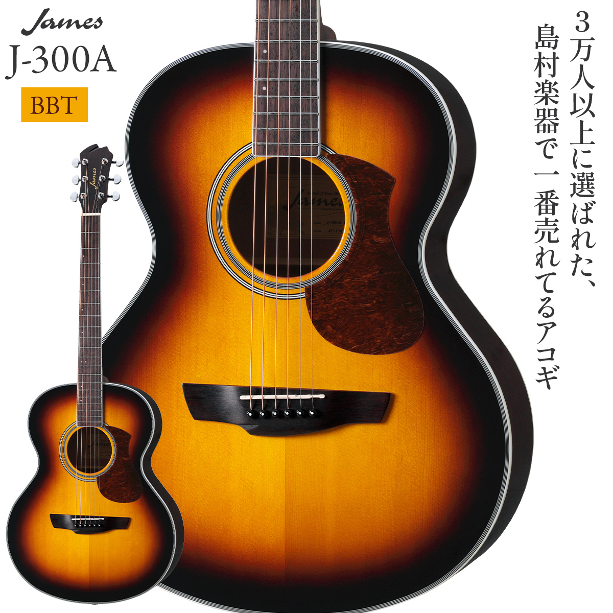 James J-300A BBT (ブラウンバースト) アコースティックギター（新品