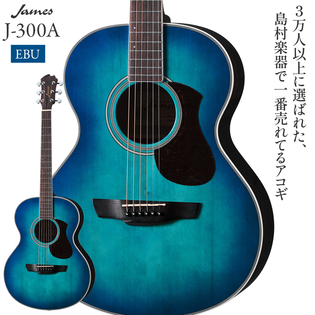 【6111】 James j-300a 青 弦交換不要 アコースティックギター