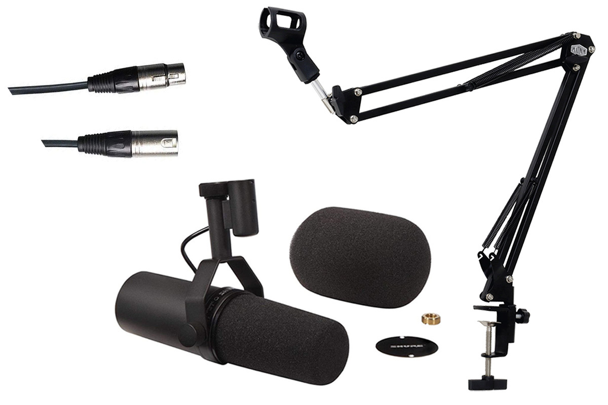 大幅お値下げ】SHURE SM7B マイク スタンドとマイクケーブル付き-