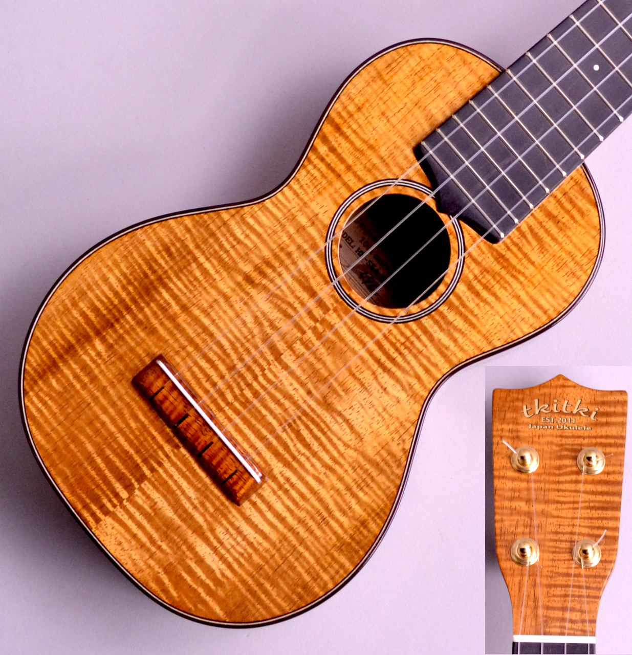 tkitki ukulele HK-S5A E/R Custom #490 杢目選定品【信州産/5A