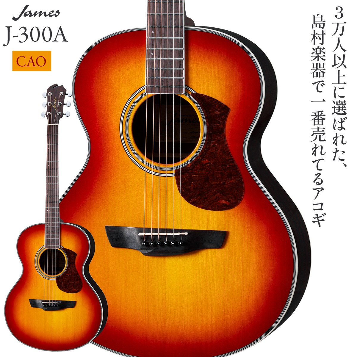 James J-300A CAO (カリビアンオレンジ) アコースティックギター（新品