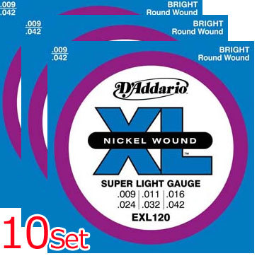 D'Addario EXL120-10P Super Light 09-42 (10 Sets Pack) 【池袋店