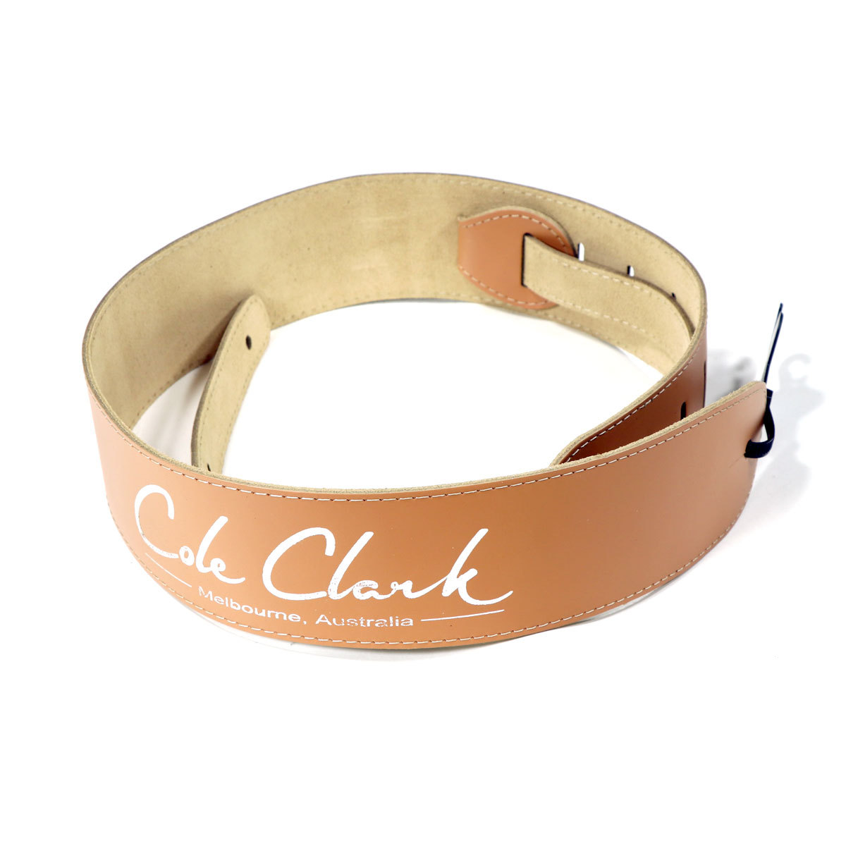 Cole Clark STRAP - LEATHER - Tan with Silver コールクラーク