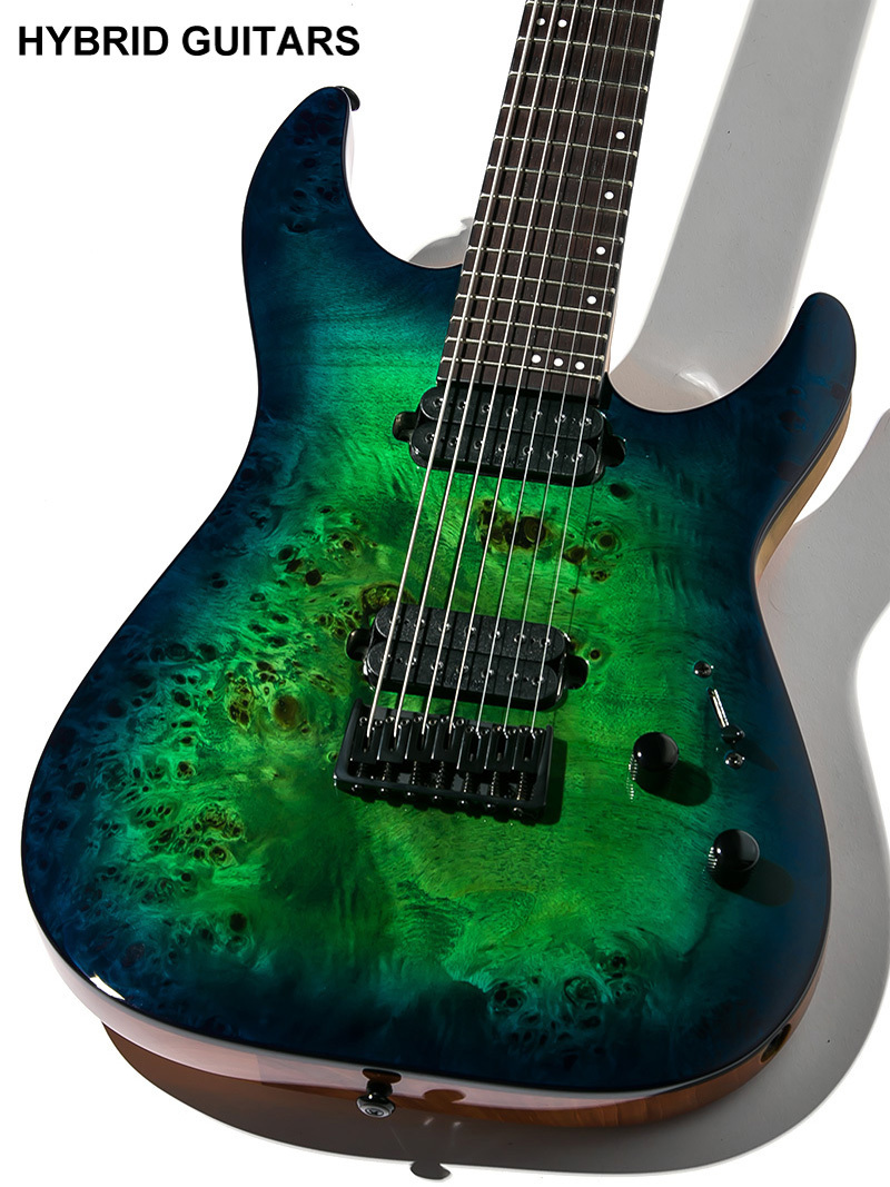 SCHECTER C-7 Pro Burl Top Aqua Burst 2019（中古）【楽器検索