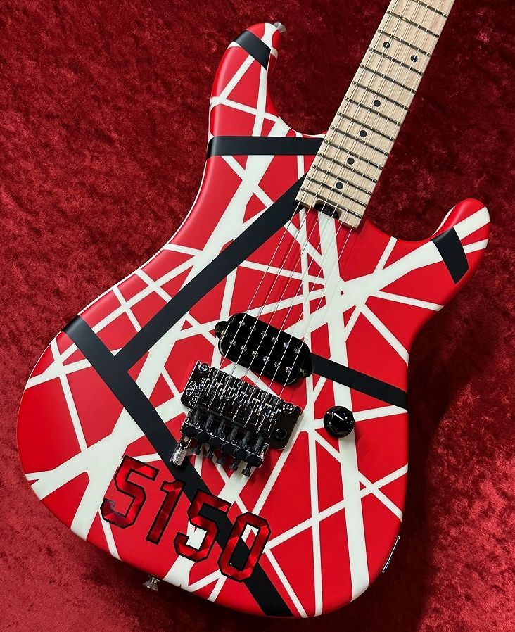 EVH Striped Series 5150 -Red with Black and White Stripes
