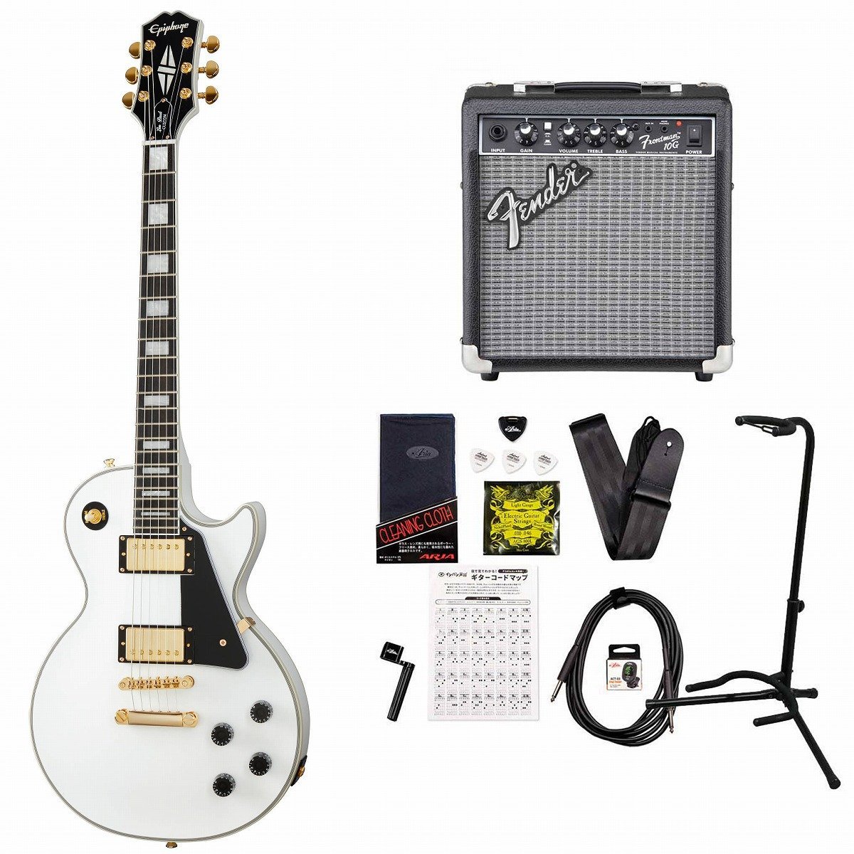 Epiphone Inspired by Gibson Les Paul Custom Alpine White レス