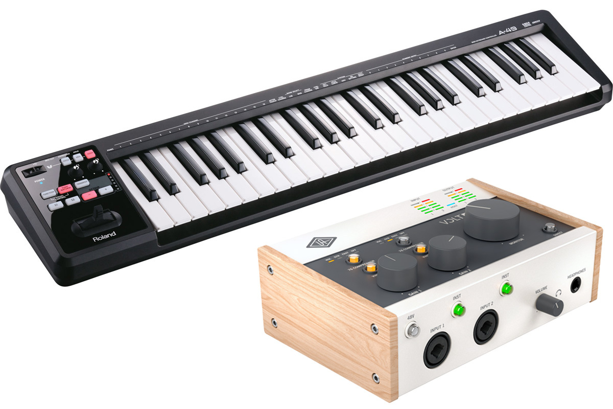 Roland A49 BK + Universal Audio / VOLT276 セット MIDIキーボード+ USBオーディオ
