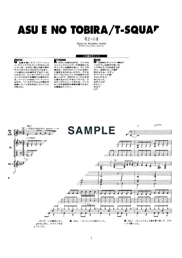 T-SQUARE バンドスコア HUMAN 楽譜 T-スクェア TAB譜 タブ譜 - 楽譜/スコア