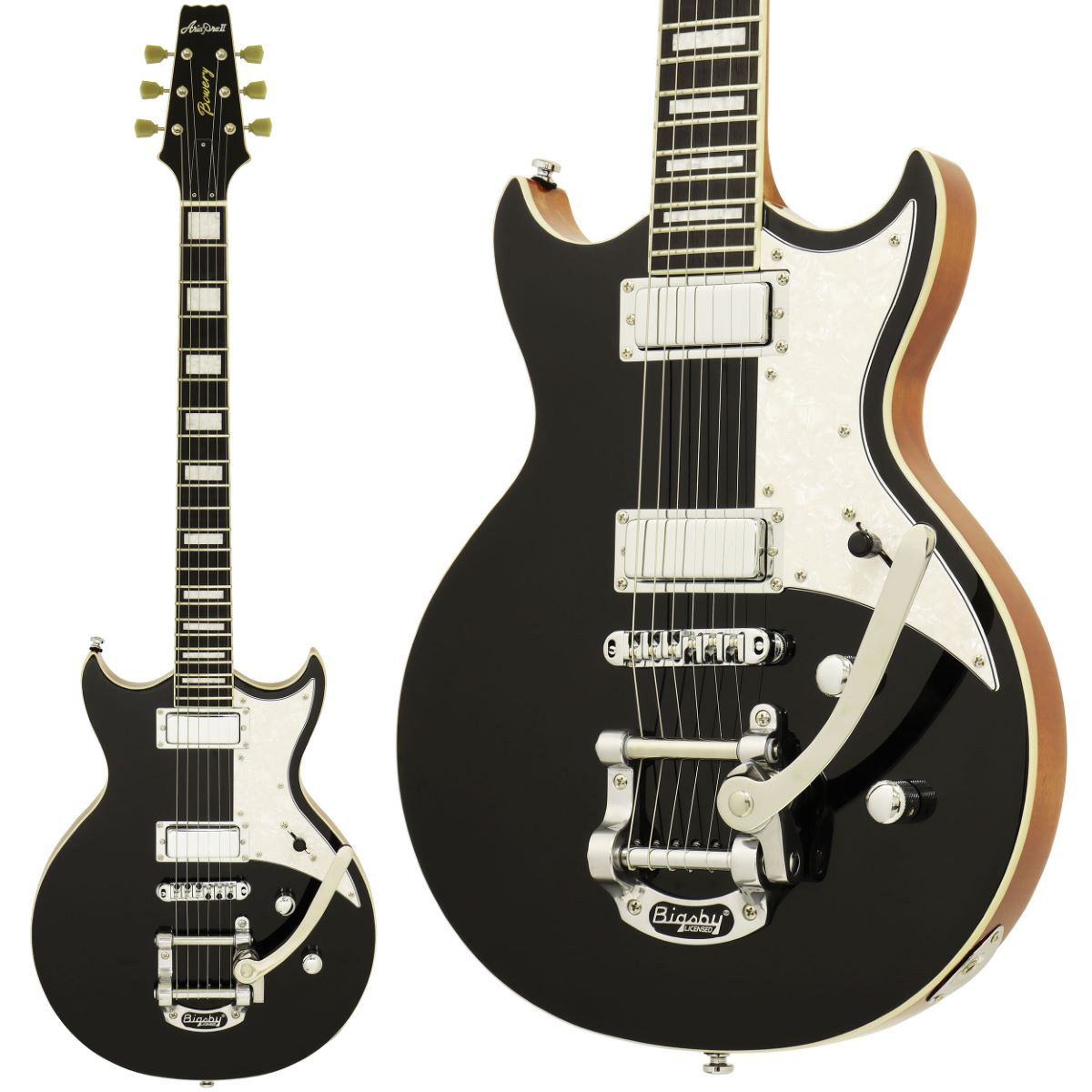 Aria Pro II 212-MK2 BK エレキギター セミソリッドギター（新品/送料 