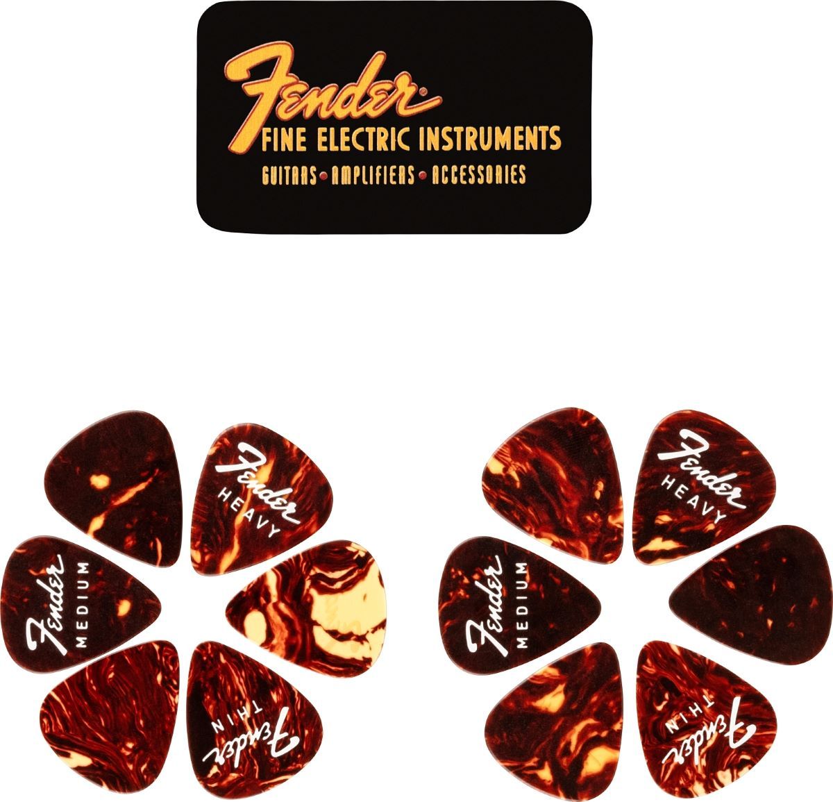 Fender Fine Electric Pick Tin - 12 Pack ピック 12枚入り (thin×4 / medium×4 /  heavy×4)（新品）【楽器検索デジマート】