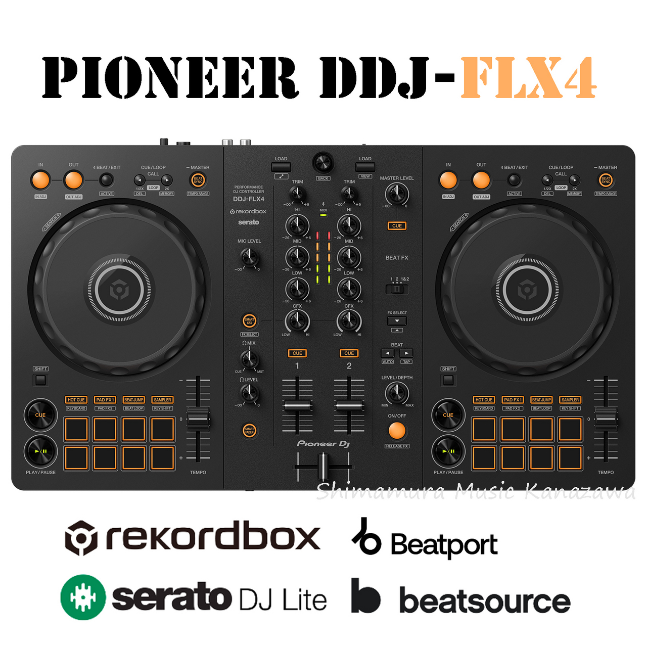 PioneerDJ DDJ-FLX4 マルチアプリ対応2ch DJコントローラー (Black)