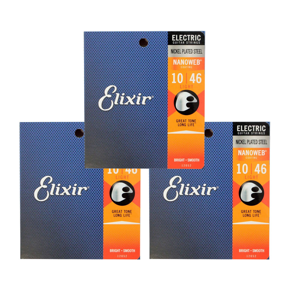 Elixir 12052 NANOWEB Light 10-46 エレキギター弦×3セット（新品/送料無料）【楽器検索デジマート】
