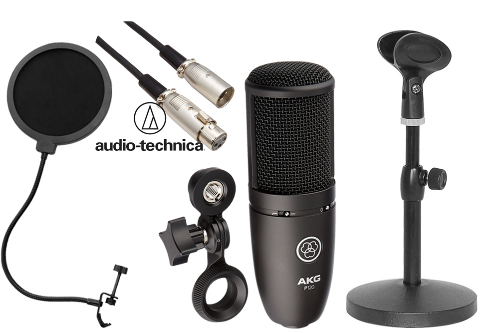 Akg P1 安心コンデンサーマイクセット02 3mマイクケーブル ポップブロッカー 卓上スタンド付 Webshop 新品 楽器検索デジマート