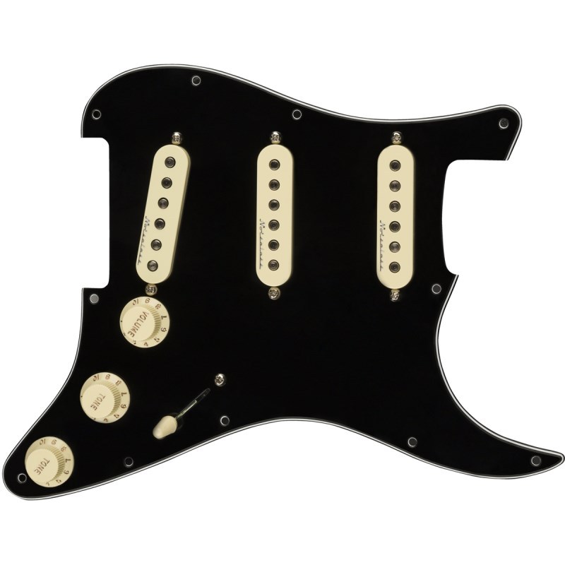 Fender Pre-Wired Strat Pickguard， Hot Noiseless SSS (Black)  [#0992346506]（新品）【楽器検索デジマート】