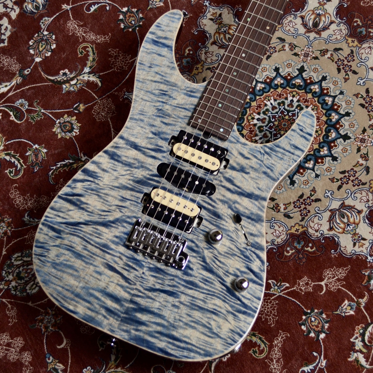 T's Guitars DST-Pro24 Mahogany Limited Trans Blue Denim【現物画像