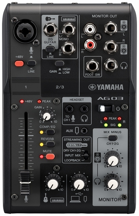Yamaha AG03 mk2 black機能も何も問題ございません