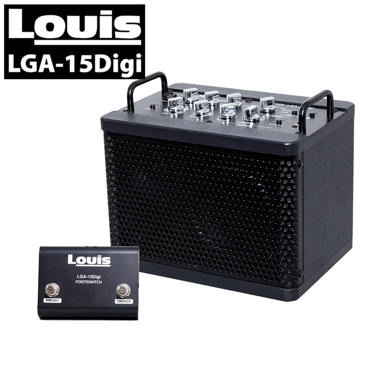 Louis LGA-15Digi ギターアンプ 黒 Bluetooth・リズムマシーン