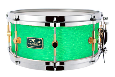 CANOPUS The Maple 6.5x13 Snare Drum Signal Green Ripple-www