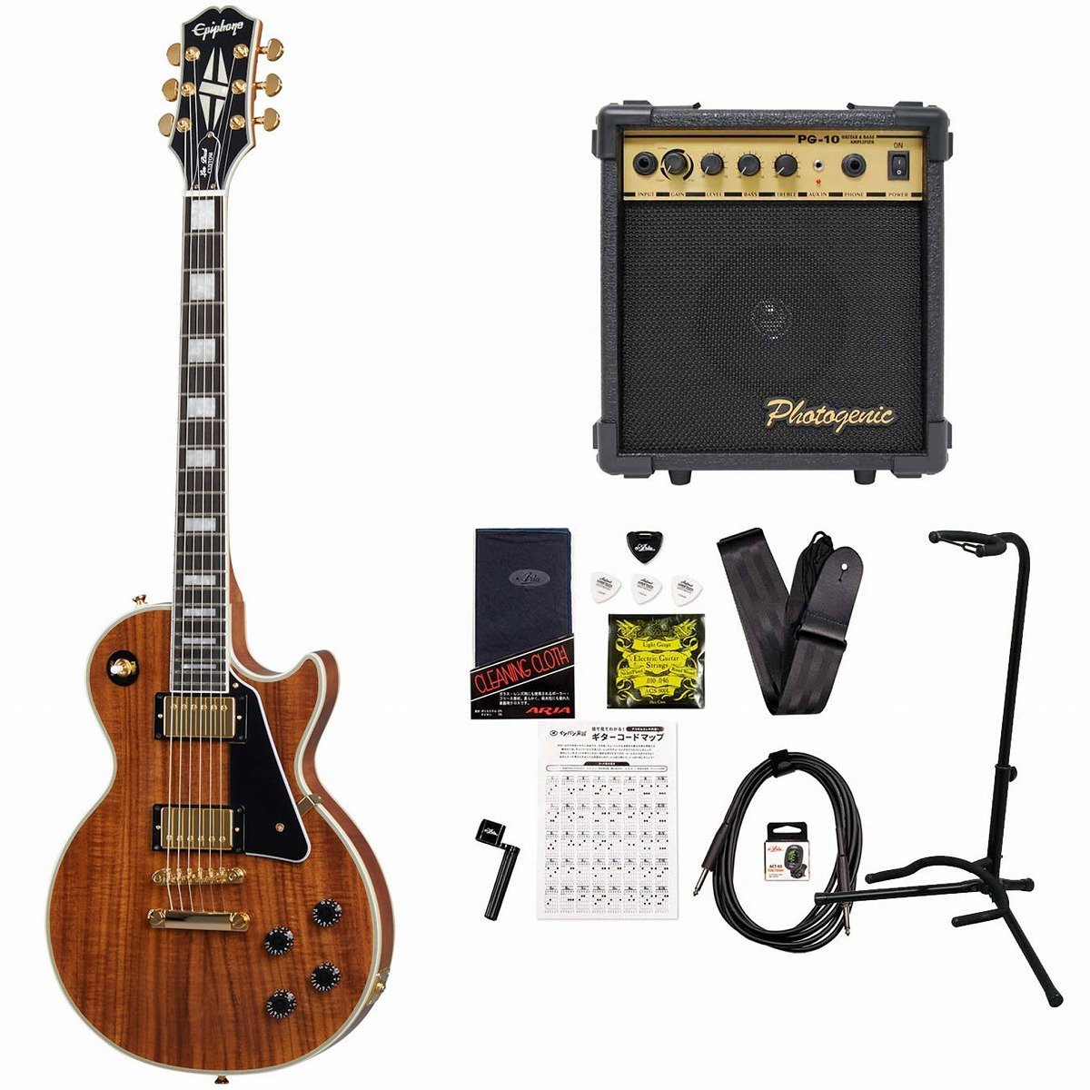 Epiphone Inspired by Gibson Les Paul Custom Koa Natural エピフォン