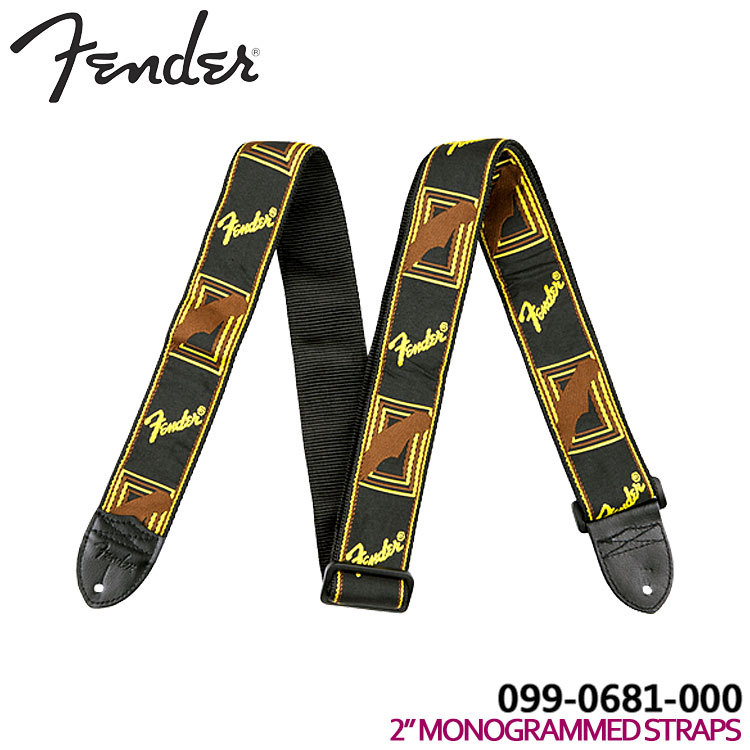 Fender ギターストラップ 2'' MONOGRAMMED STRAP 0990681000 Black