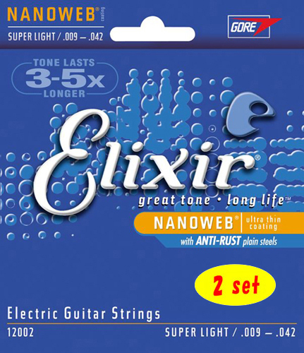 Elixir NANOWEB with ANTI-RUST #12002 Super Light 09-42 2set エレキ