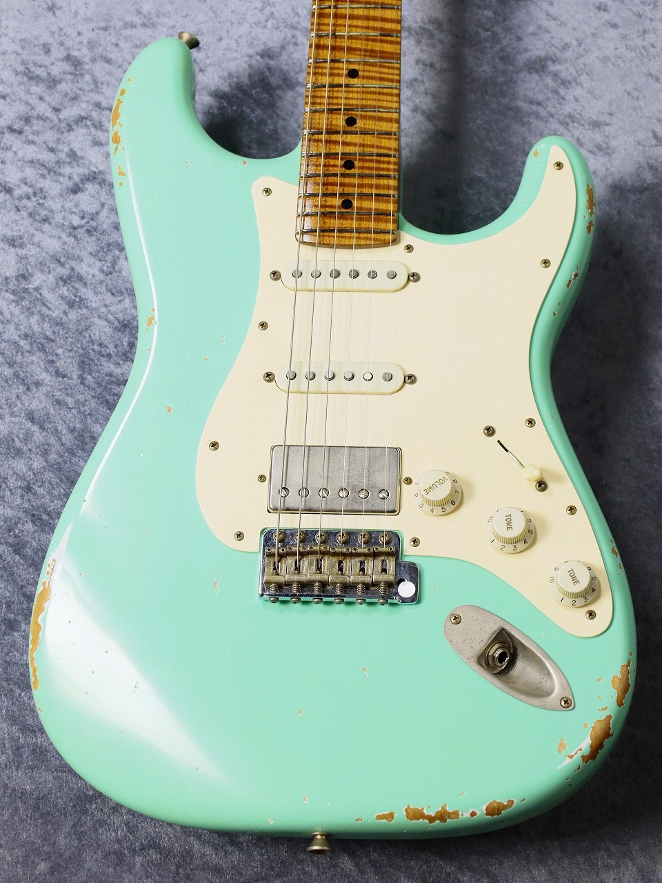 Xotic XSC-2 Master Grade Flame Maple Neck Medium Aged ~Surf Green