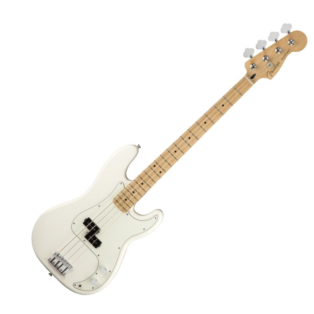 Player　フェンダー　Precision　MN　エレキベース-　Fender　White　Bass　Polar