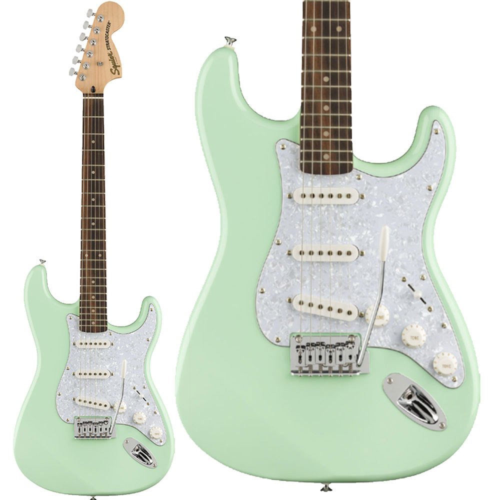 Squier by Fender FSR Affinity Stratocaster White Pearl Surf Green