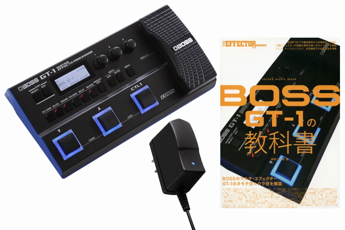 BOSS GT-1 マルチエフェクター　教科書、ACアダプター付き